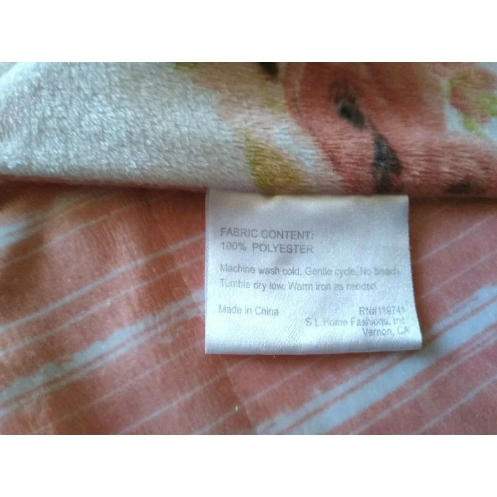 SL Fashions Baby Blanket Micro Mink Reversible Roses‎ Flowers Stripes 40 x 30